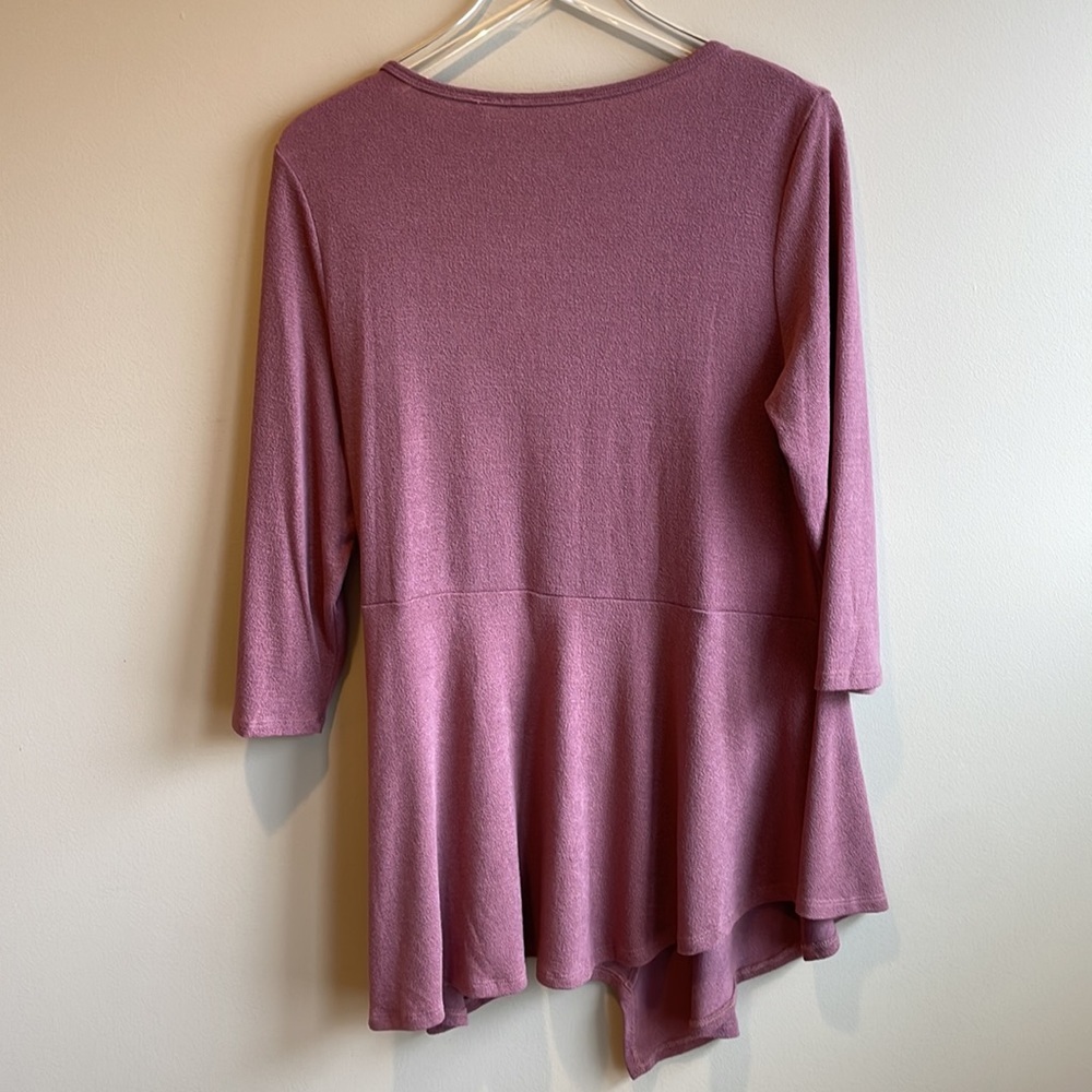 Soft Surroundings Asymmetrical Dusty Rose Tunic - Picture 2 of 3